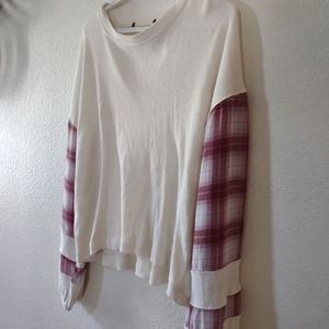 Flannel long sleeve blouse
